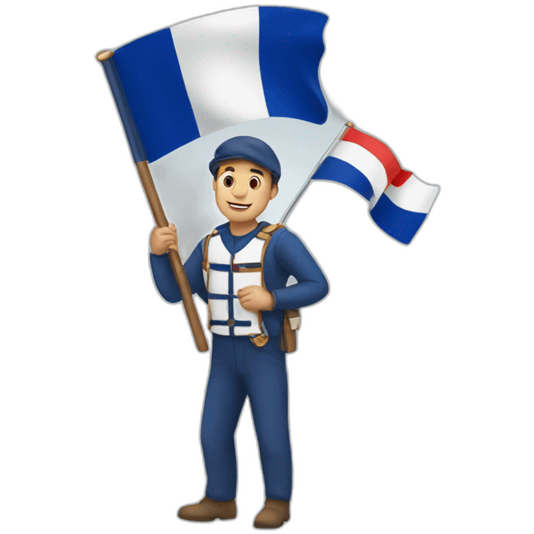 French man holding the French flag emoji