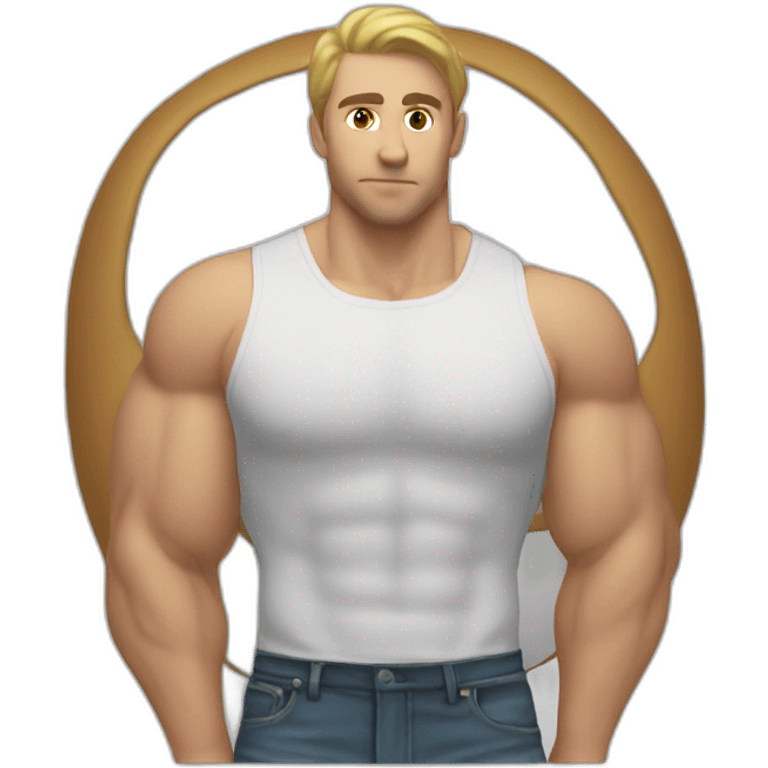 Caucasian Muscularmale large round butt emoji