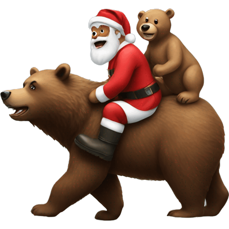 Santa riding a bear emoji