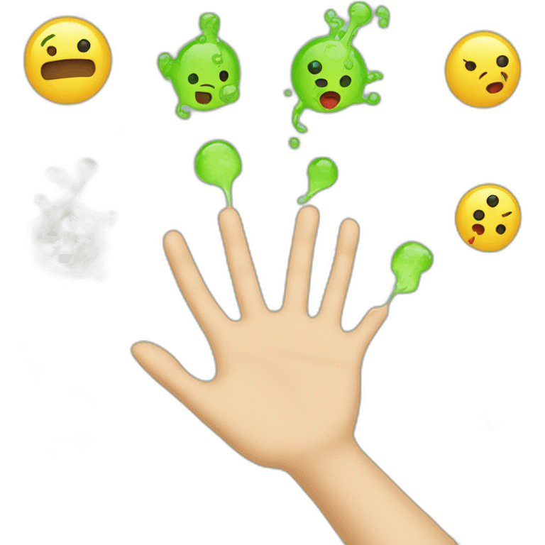 Germs on hands emoji