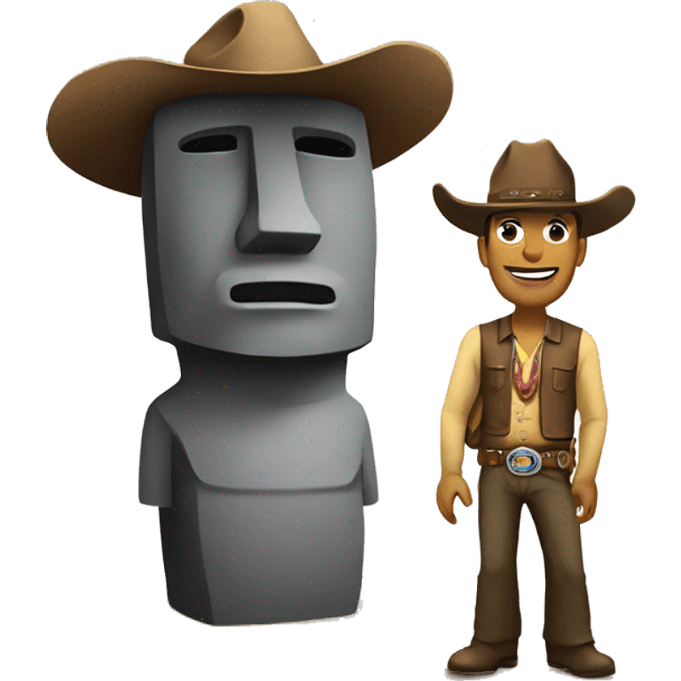 Moai with cowboy ha emoji