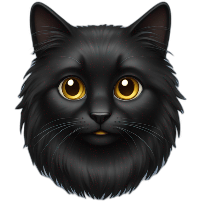 black super long fur cat emoji