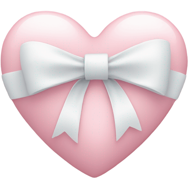 Pastel pink heart with white bow emoji