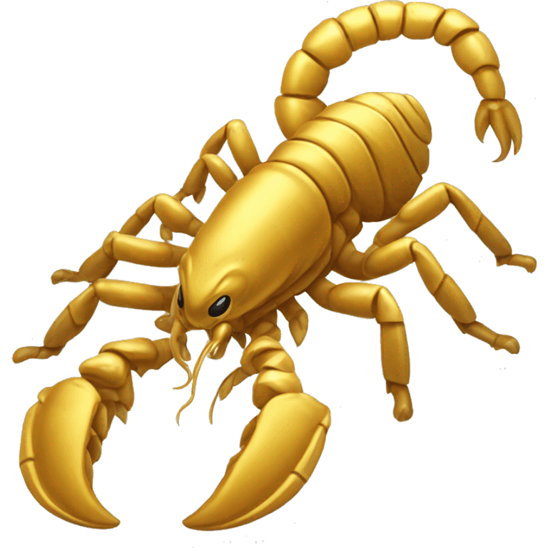 Scorpion Golden with tail shaped like an S emoji