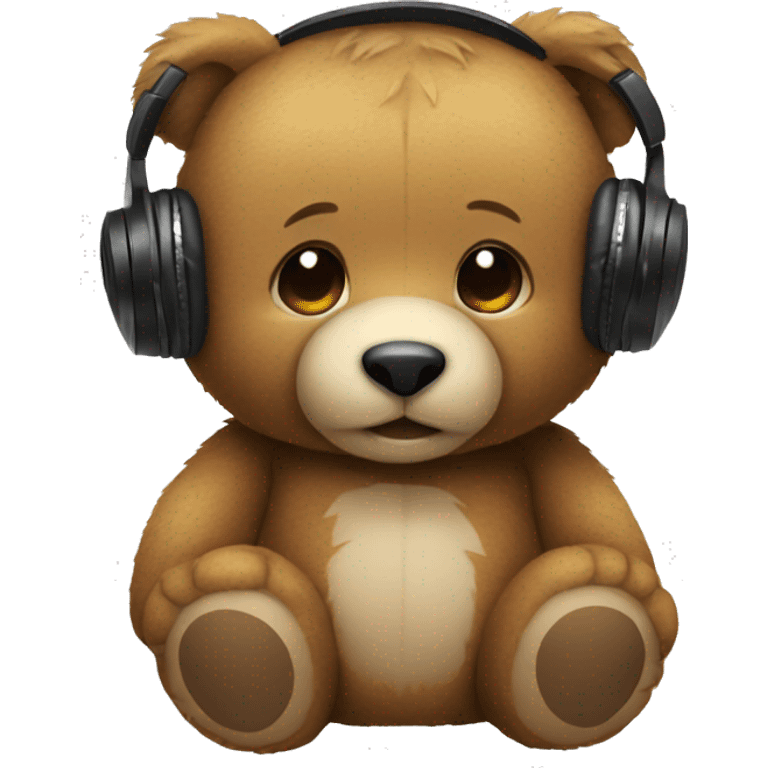 Teddy bear wearing headphones  emoji