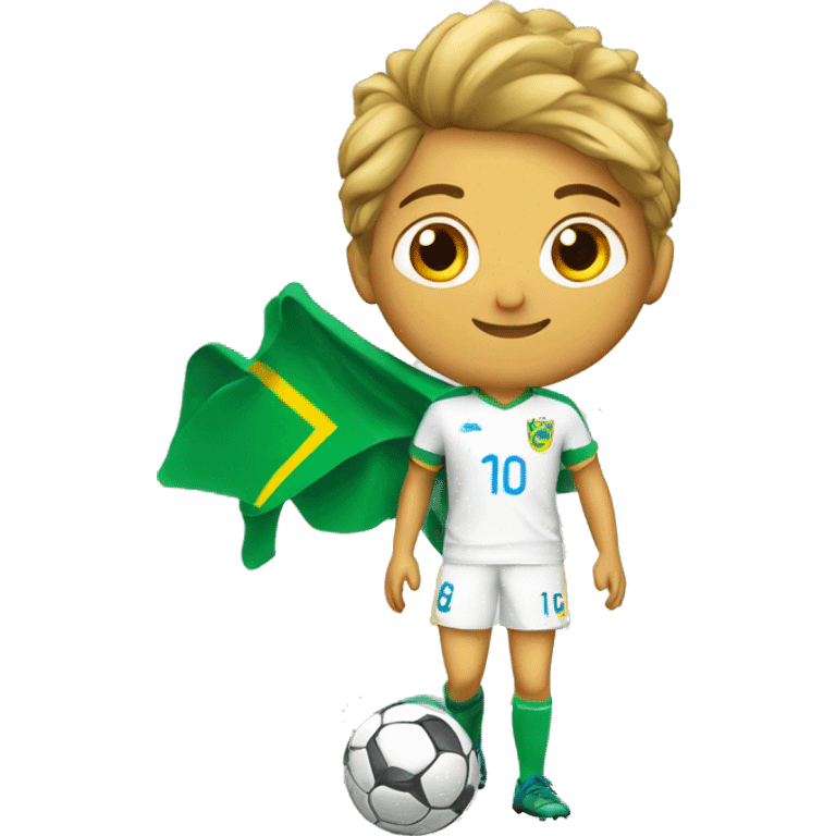 Un brésilien blanc qui joue au foot avec le maillot du Brésil  emoji