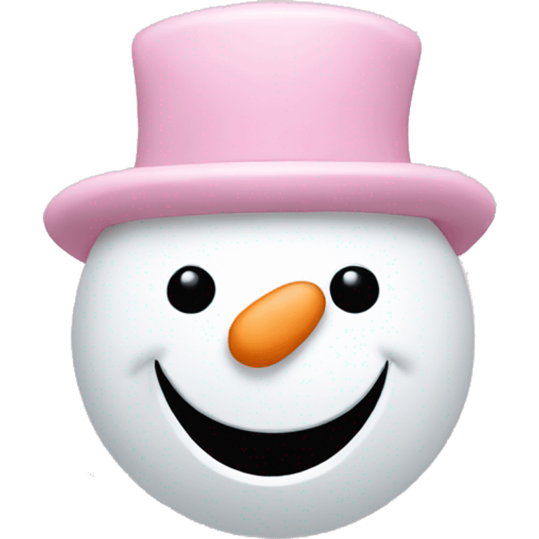 Light pink snowman with snowflakes falling emoji