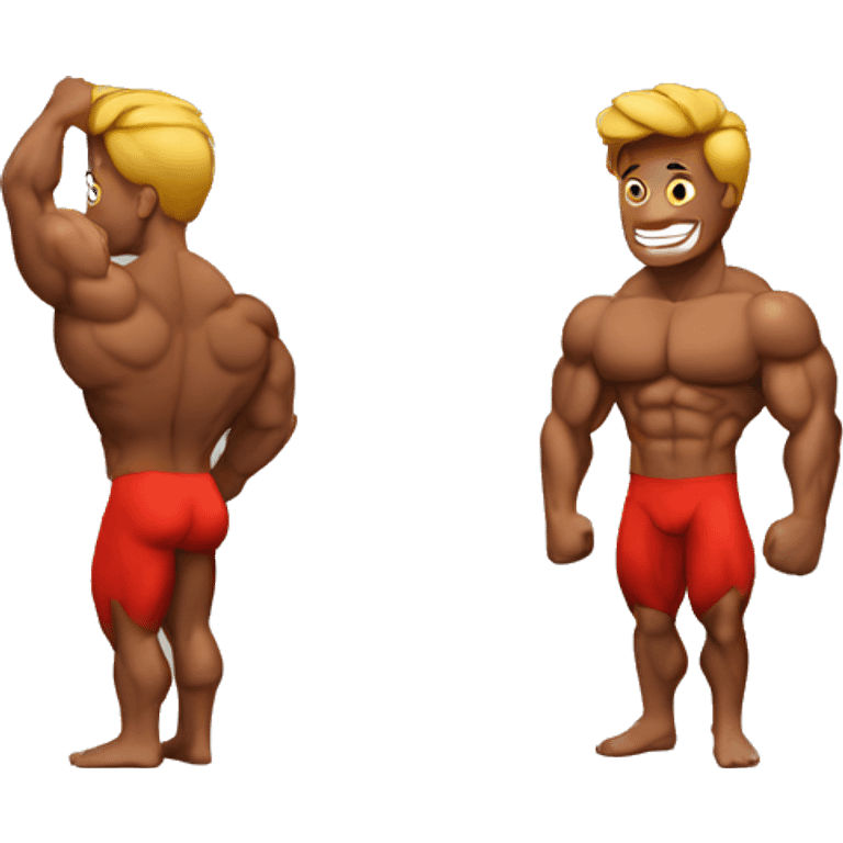 red bodybuilder emoji