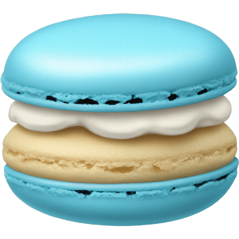 Realistic light blue macaroon emoji