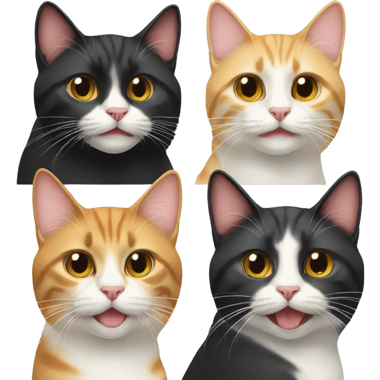 four cats looking really cool emoji