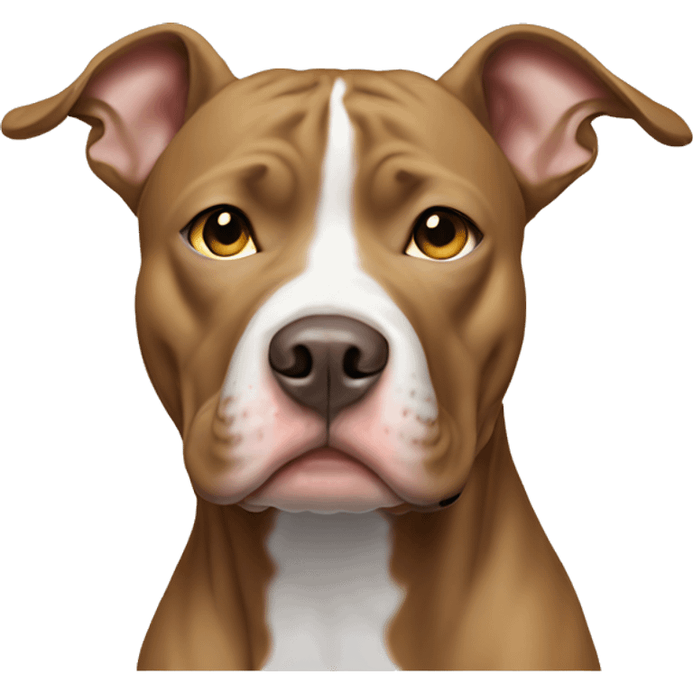 Tan pitbull with white on face and white around eyes emoji