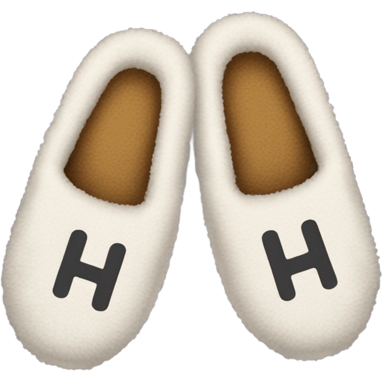 slippers design shaped like letter h emoji