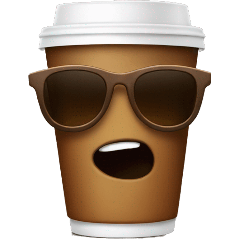 Poop sunglasses and coffee emoji