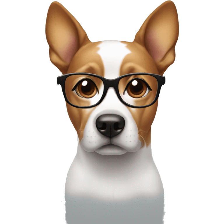 A dog with glasses emoji