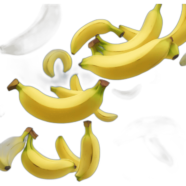 many bananas flying in the sky and builing the lettes WSG emoji