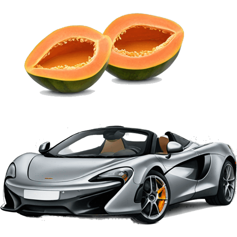 Mclaren car with papaya emoji