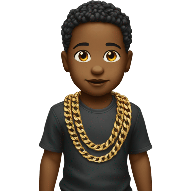 Baby boy wearing gold Cuban chain emoji