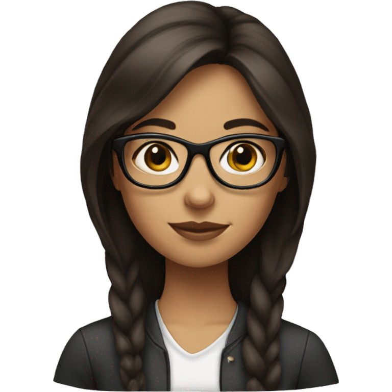 Brunette girl with glasses  emoji