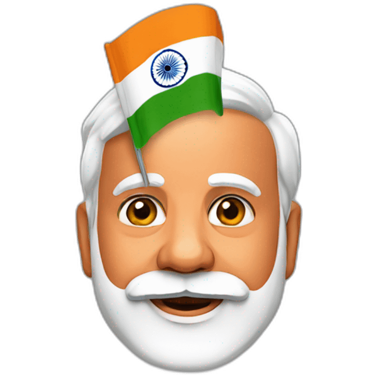 Narendra Modi with india flag emoji