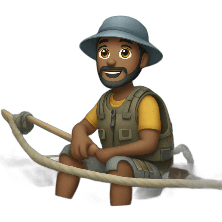 fisher on a boat emoji