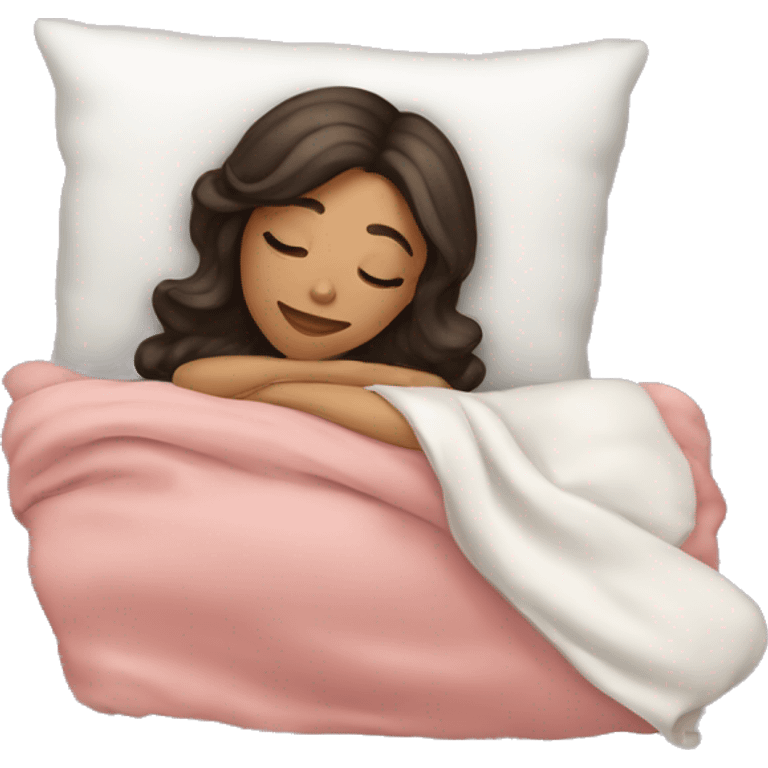 Coquette brunette girl sleeping  emoji