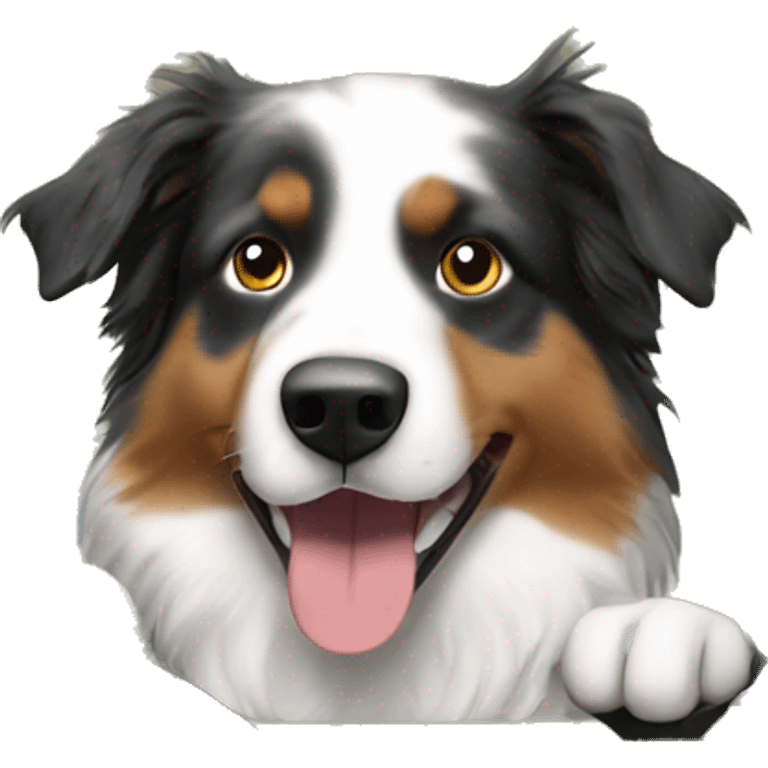 Australian shepherd in a jeep  emoji