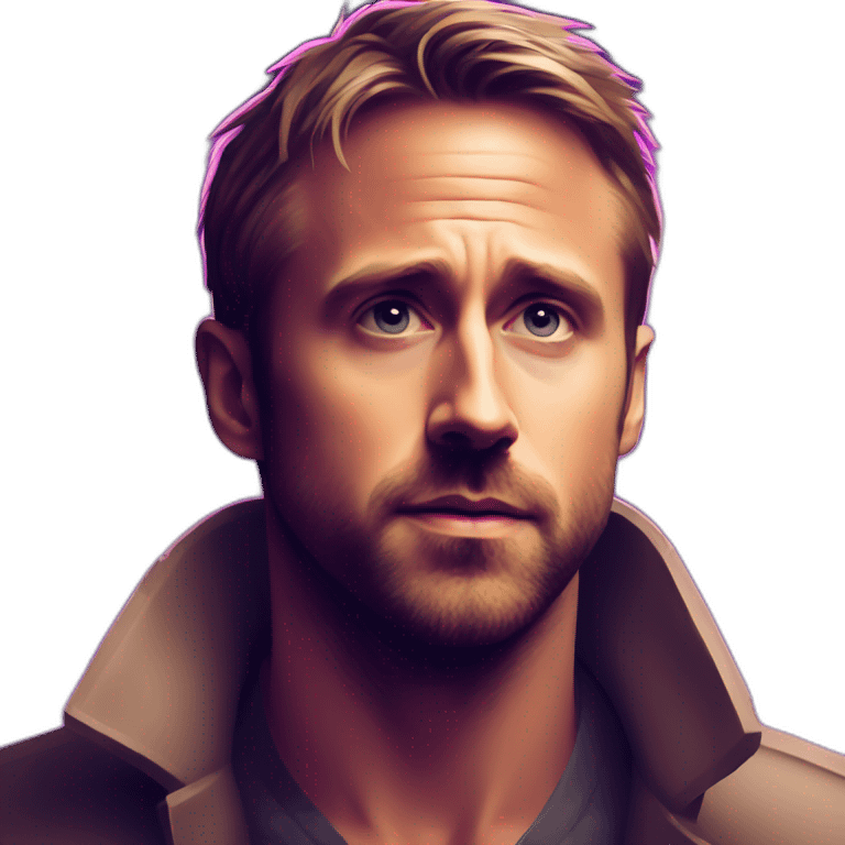 Ryan gosling staring at purple light from blade runner 2049 emoji