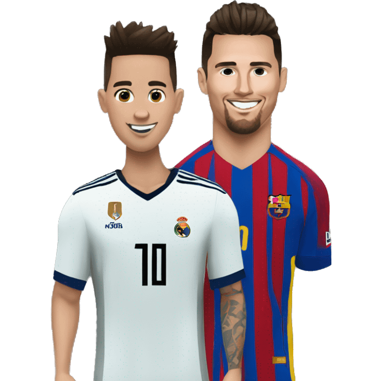 Ronaldo joue Au football avec messi emoji