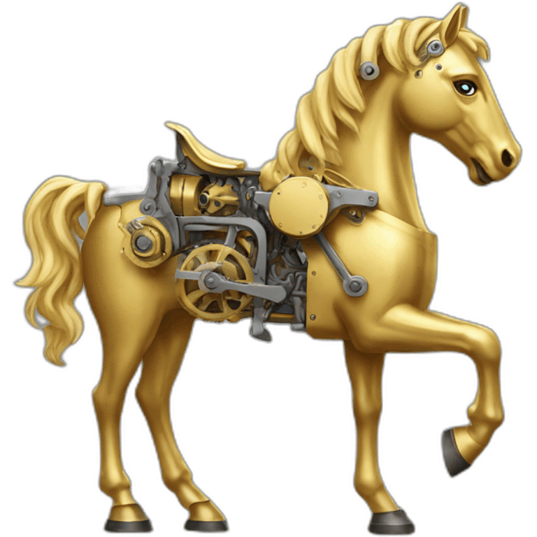 Mechanical golden  horse emoji