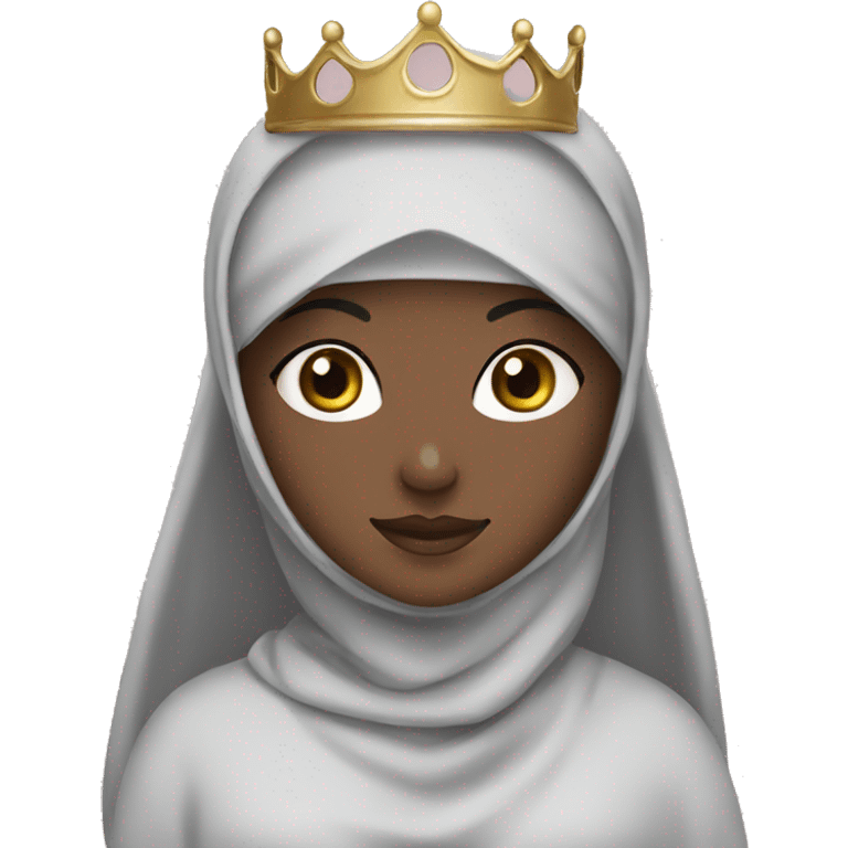 niqabi muslim girl with hijab crown  emoji