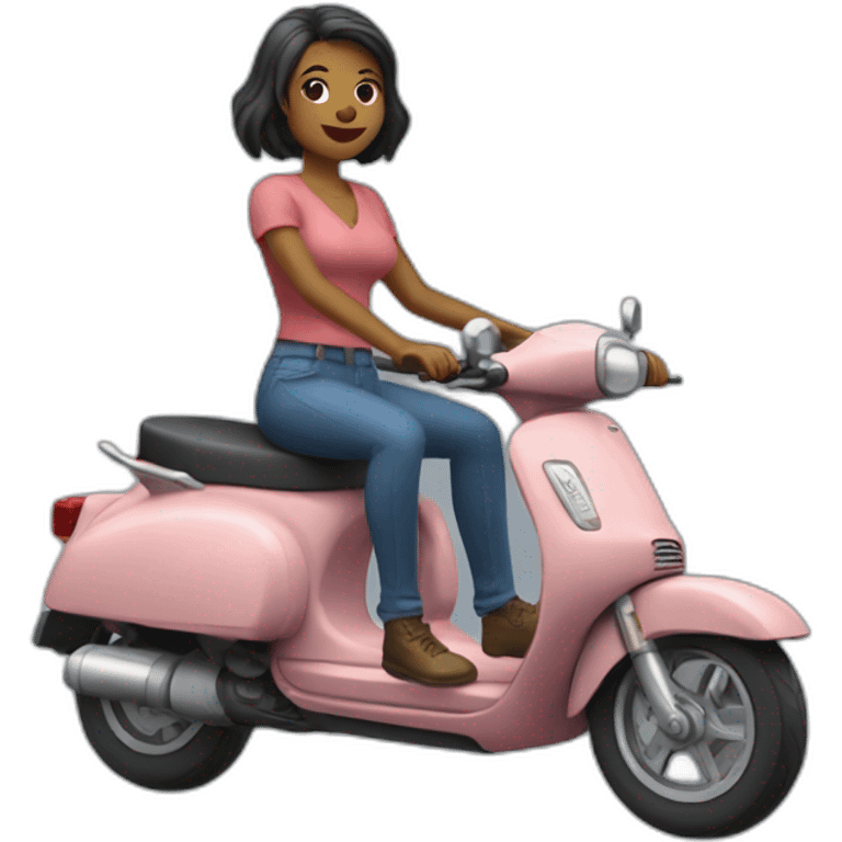 une femme amazone sur un scooter emoji