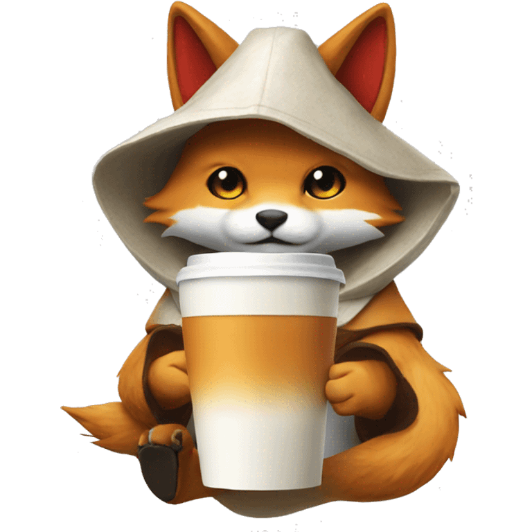 Kitsune coffee cap emoji