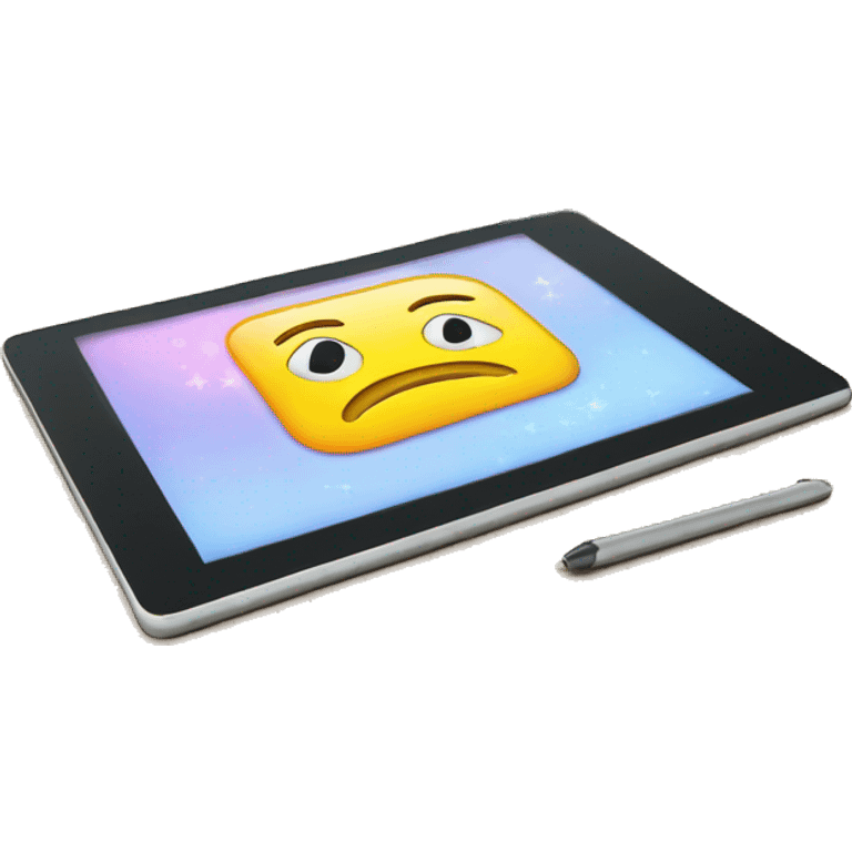 An electronic book. Tablet on the table  emoji