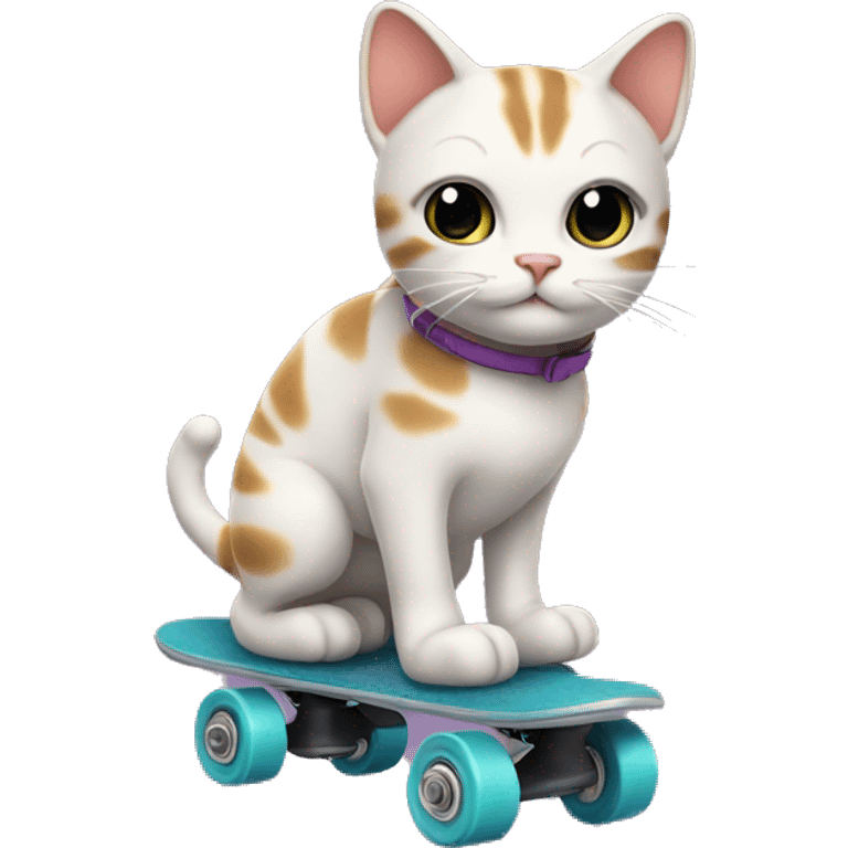 Cat on roller skates emoji