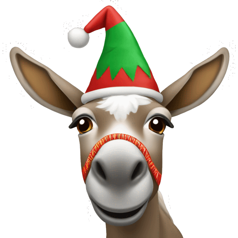 Burro con gorro de navidad  emoji