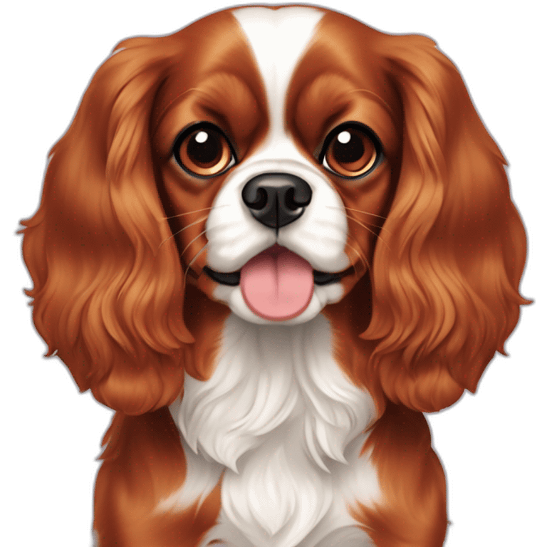 Cavalier King Charles ruby marron chien emoji