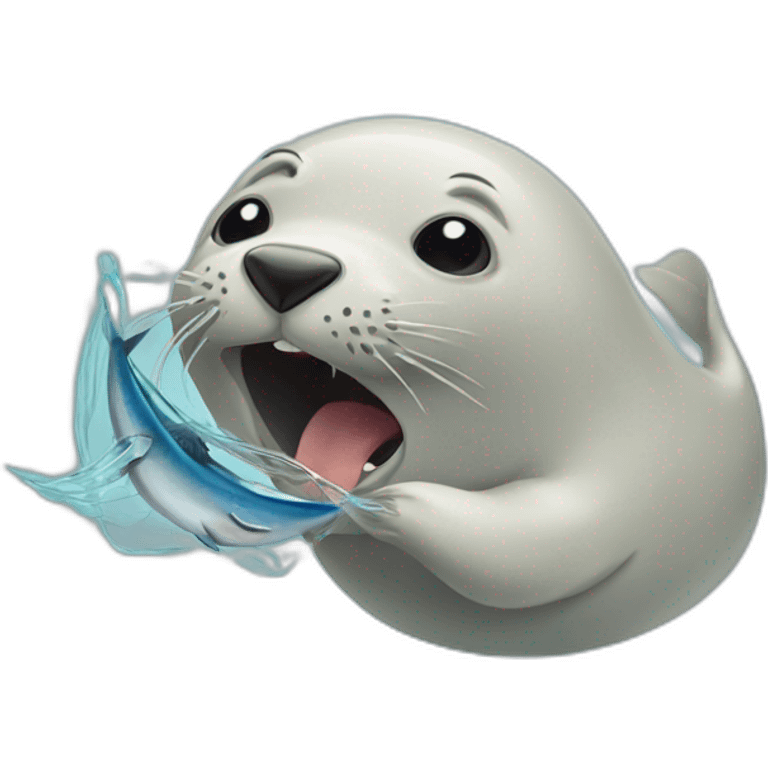 Seal eat fish emoji