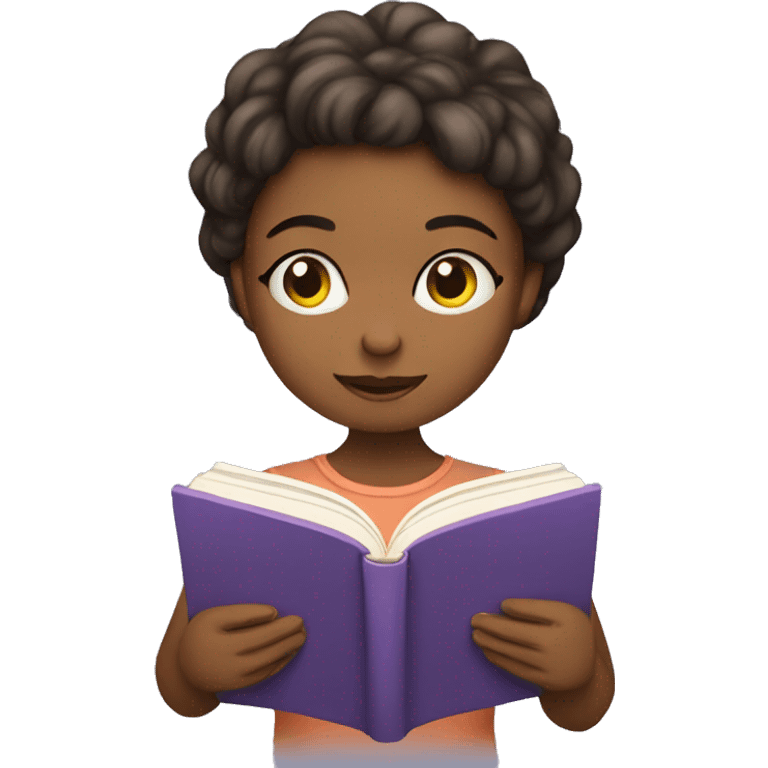 Girl reading book emoji