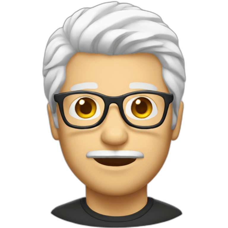 White hair glasses emoji