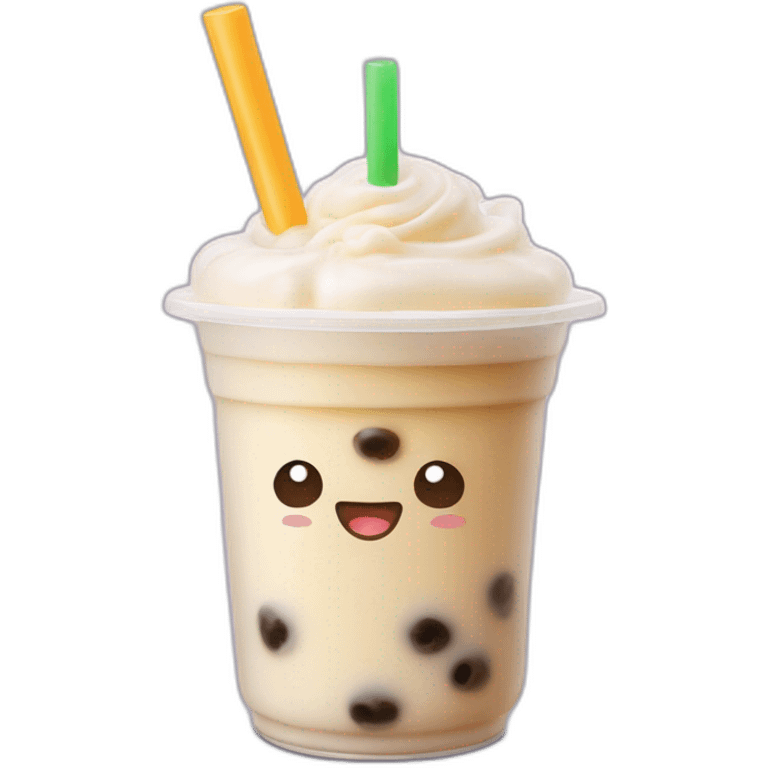 bubble tea with creme cheese on top emoji