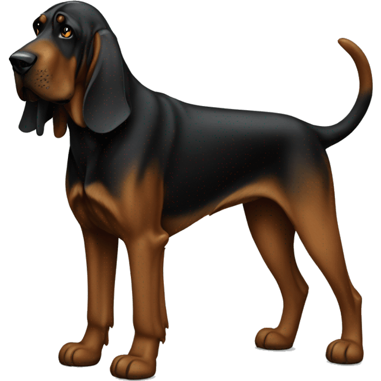 Black bloodhound standing  emoji