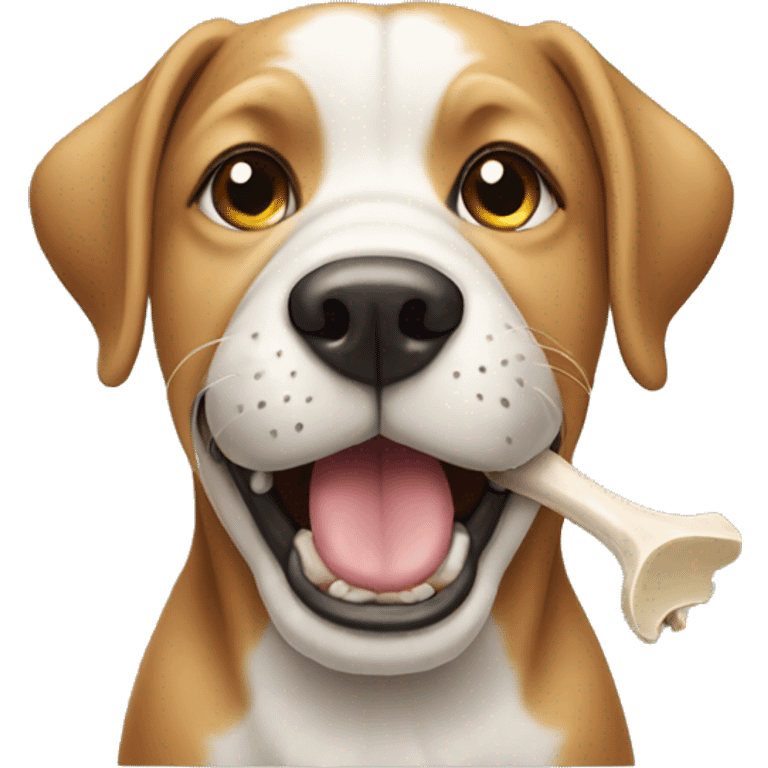 dog with bone in mouth emoji