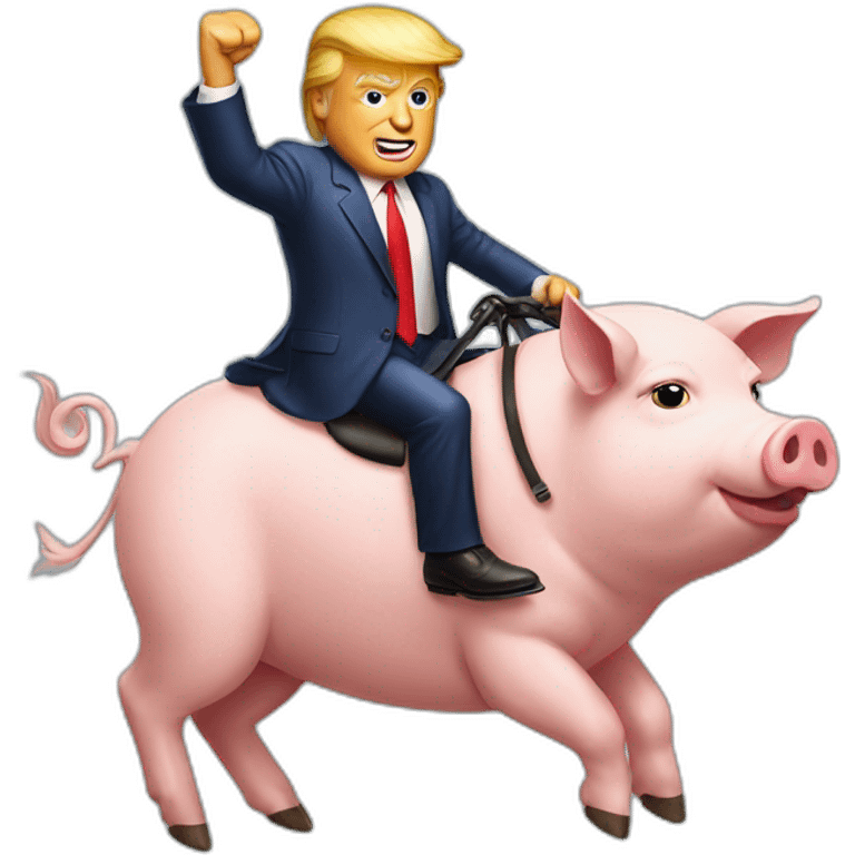 Donald trump riding a pig emoji