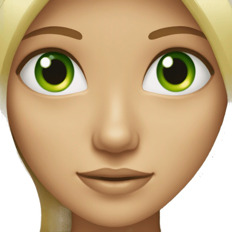 Blonde girl with green eyes emoji