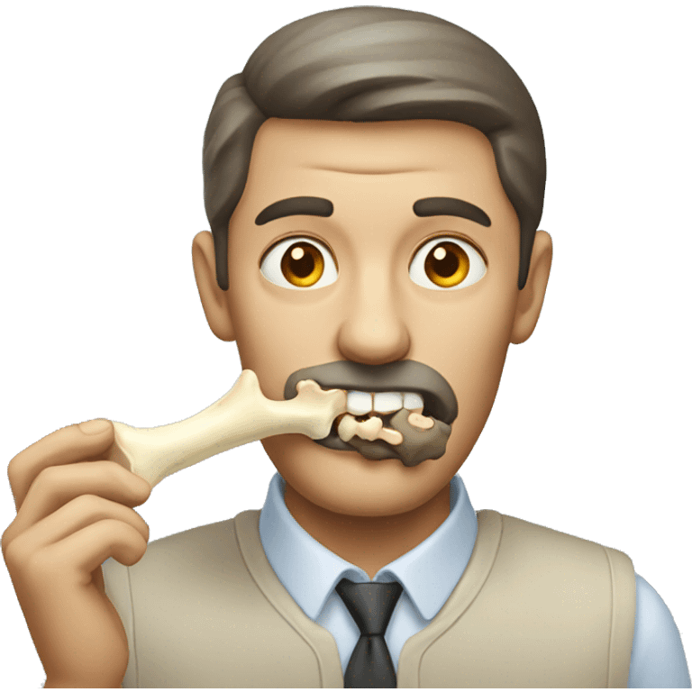 man eating a bone emoji