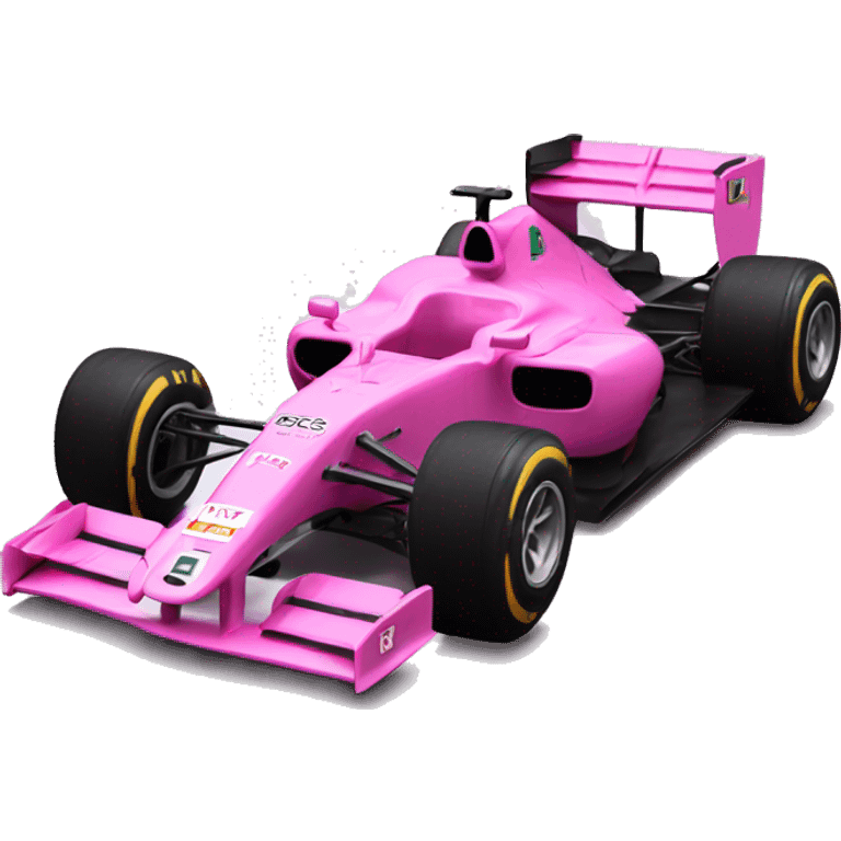 F1 car in Pink colour emoji