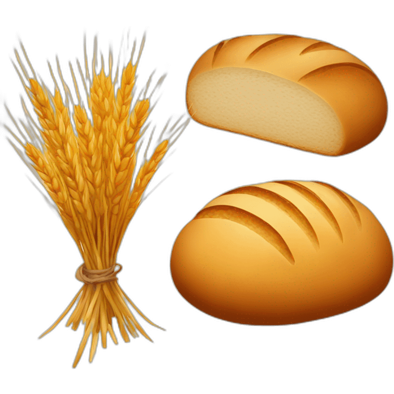 Bread, wheat and candle on a table emoji