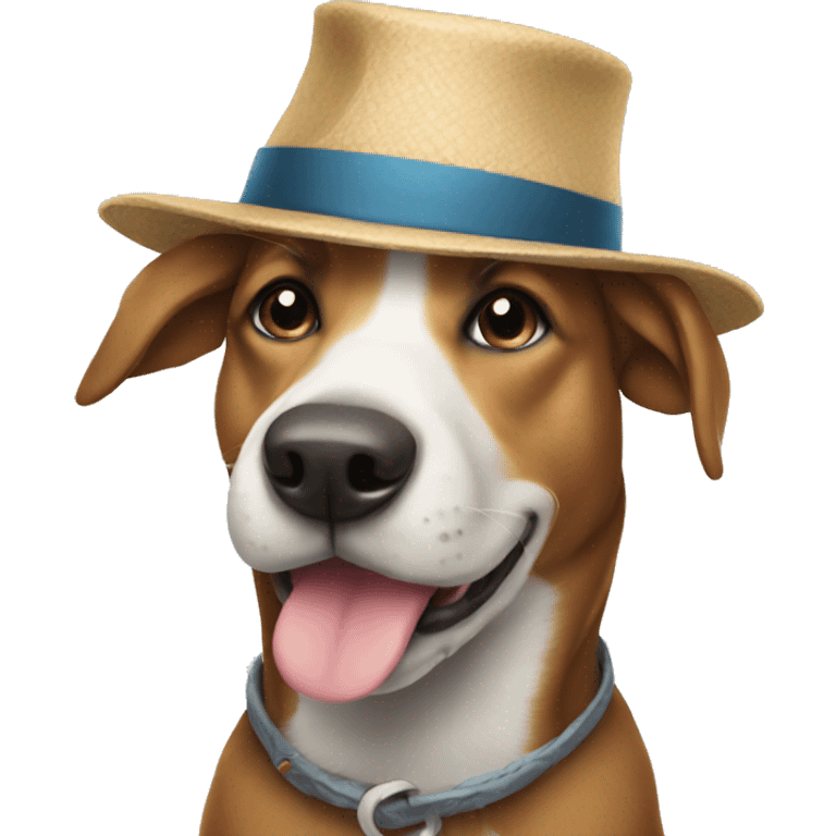 Dog with a hat emoji