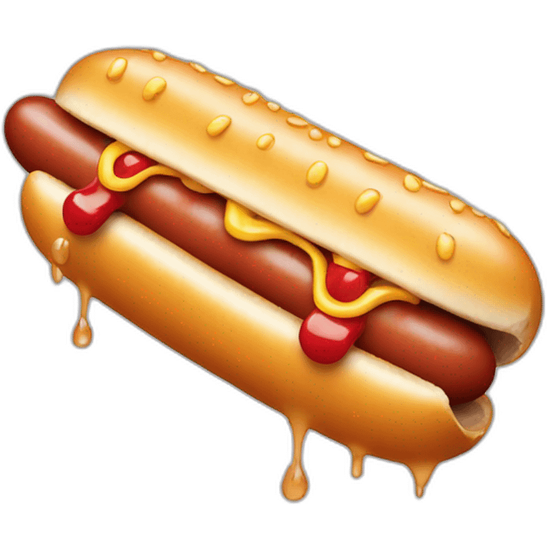 Dripping wet hotdog emoji