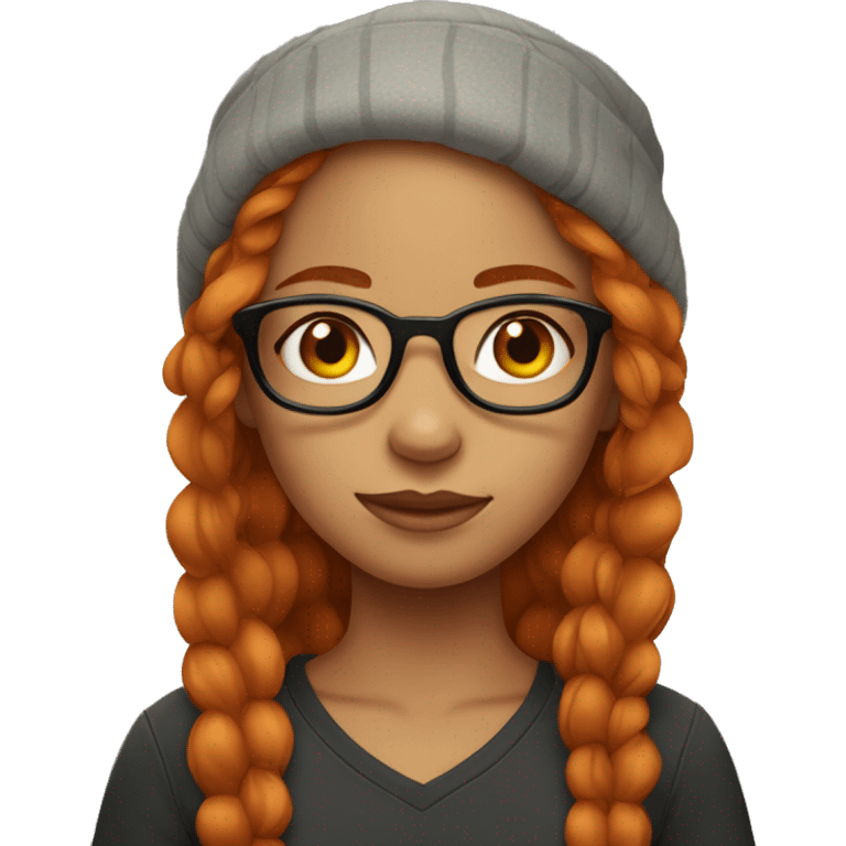 Cute girl with piercings and ginger hair wearing glasses  emoji